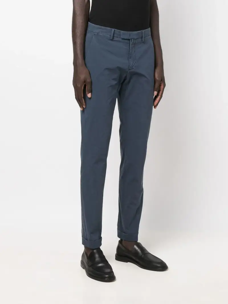 Pantalone in tinta unita cinque tasche blu miniatura 2