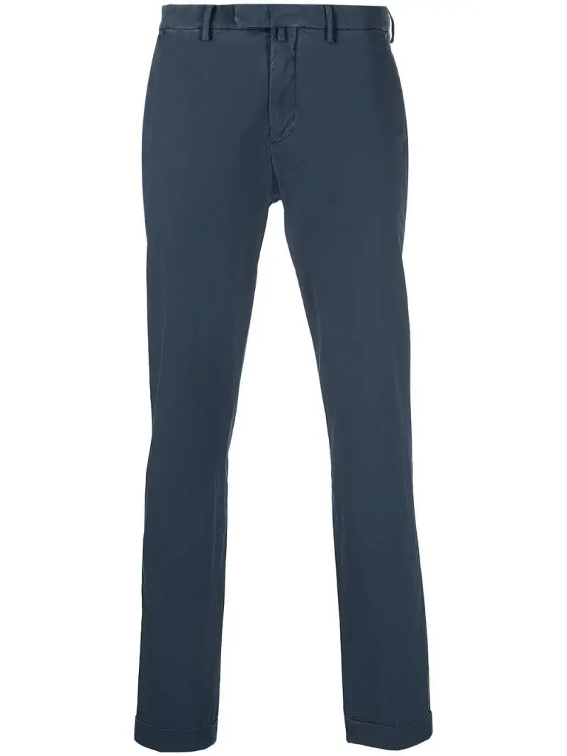 Pantalone in tinta unita cinque tasche blu