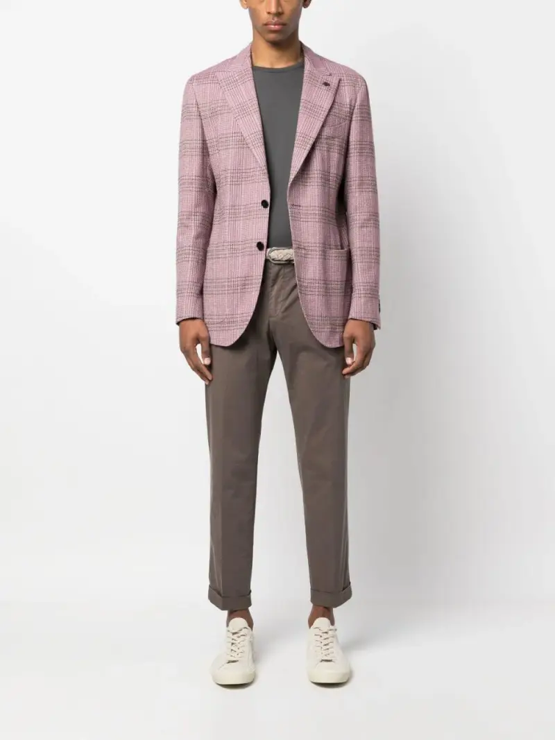 Pantalone Tiberio marrone piega stirata miniatura 3