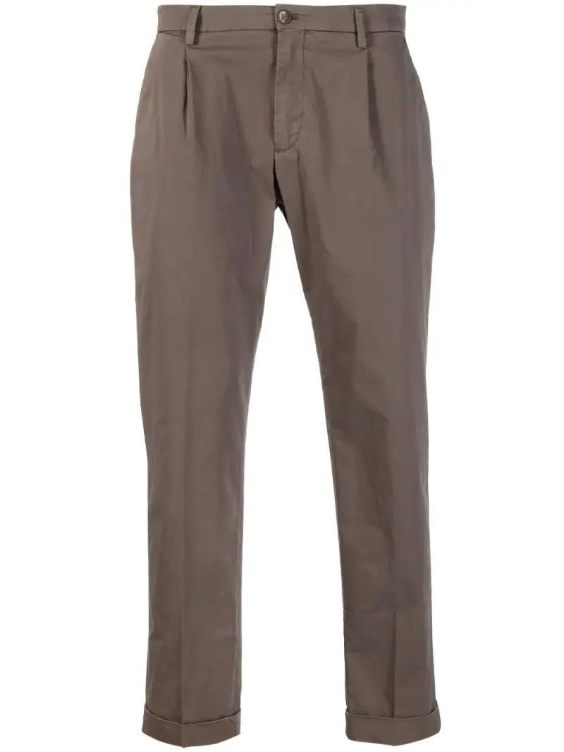 Pantalone Tiberio marrone piega stirata