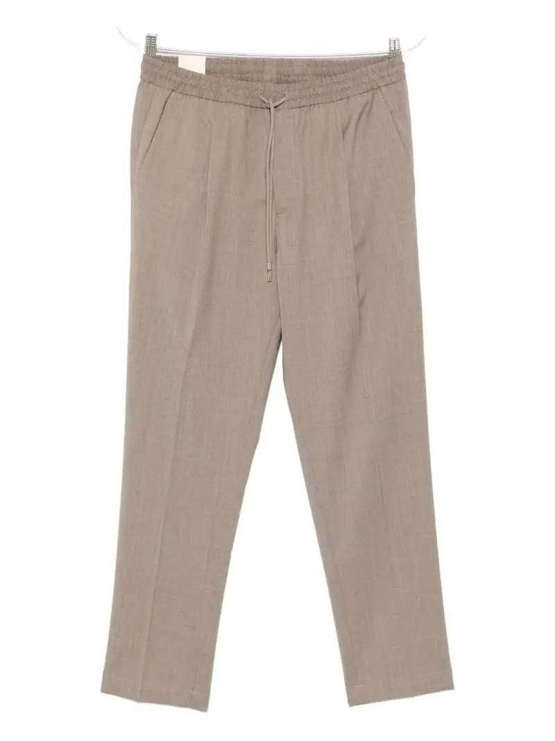 Pantaloni Dritti con Coulisse Beige