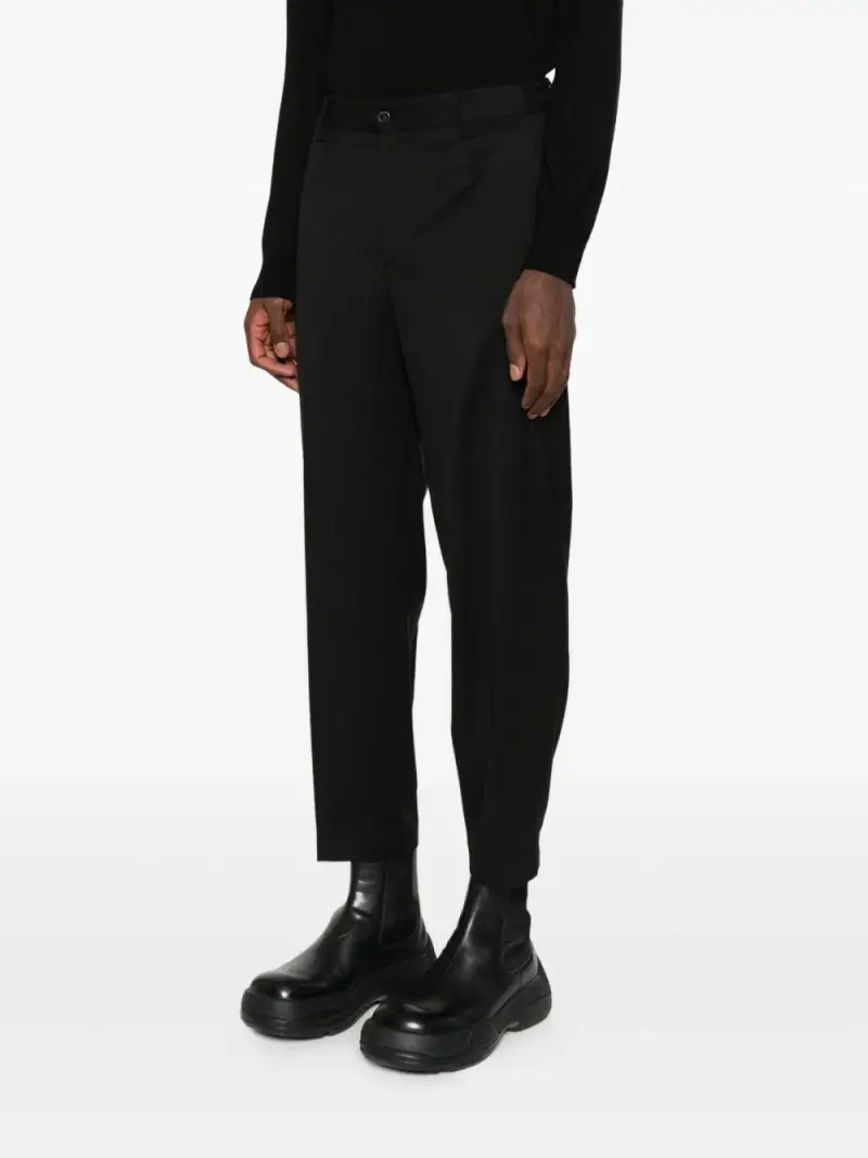 Pantaloni Dritti Neri con Pieghe Nero miniatura 3