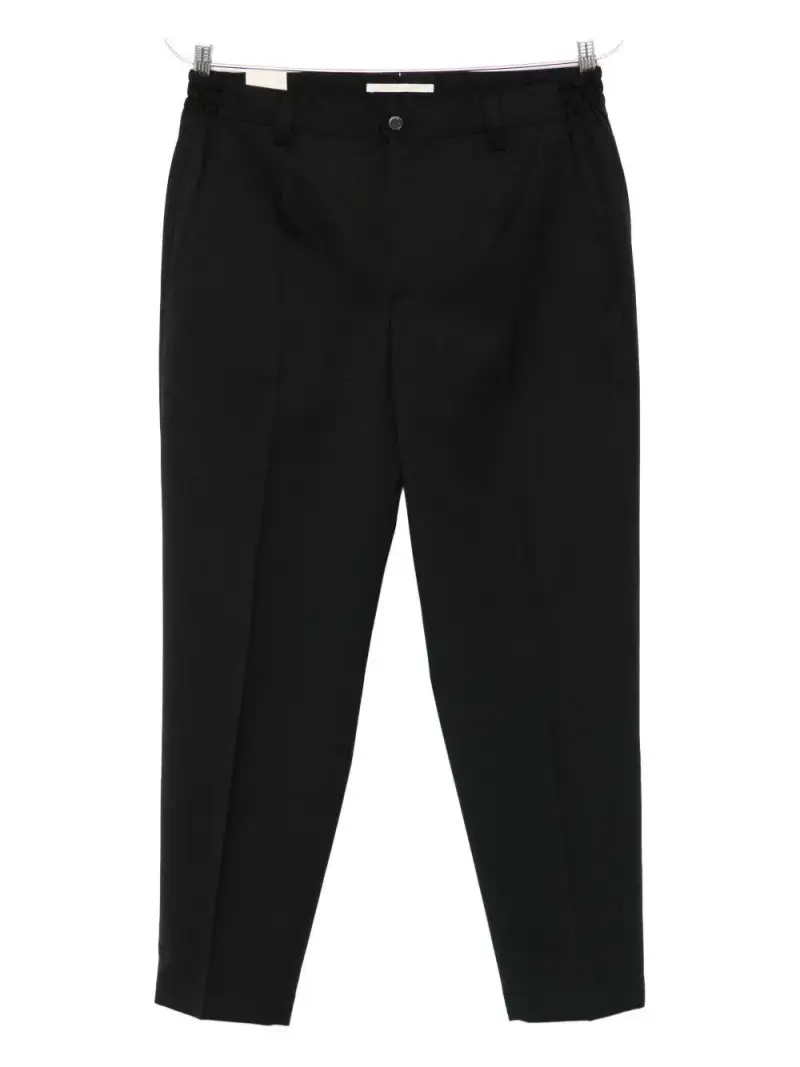 Pantaloni Dritti Neri con Pieghe Nero