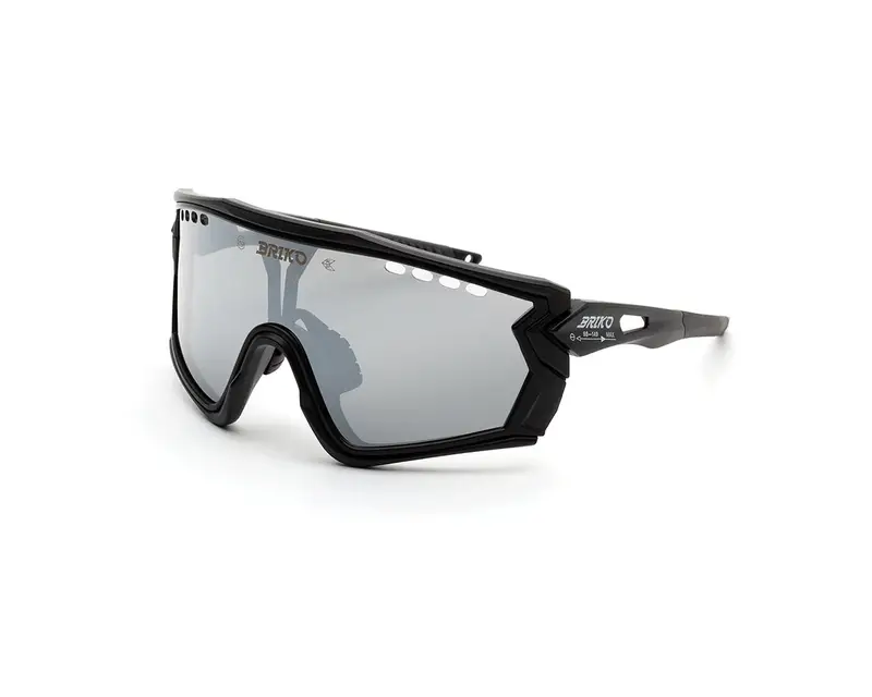 Briko Unisex 9NX Taiga Black a01 Occhiali da sole Nylon Nero Grigio Oversize Normale