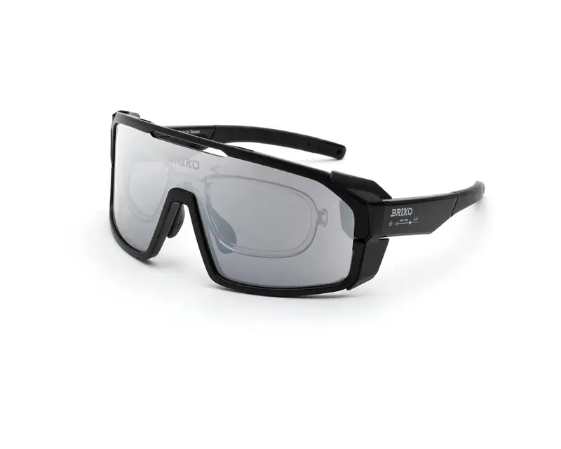 Briko Unisex A7I Load Modular Black A0G Occhiali da sole Plastica Nero Grigio Maschera Normale Specchiato