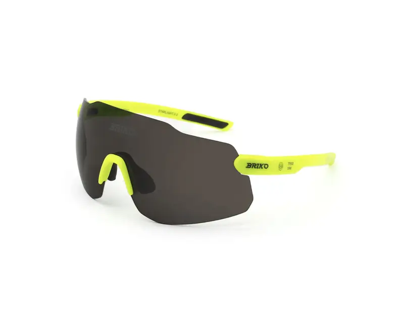 Briko Unisex RPF Starlight Lime electric A28 Occhiali da sole Acetato Giallo Grigio Geometrica Normale