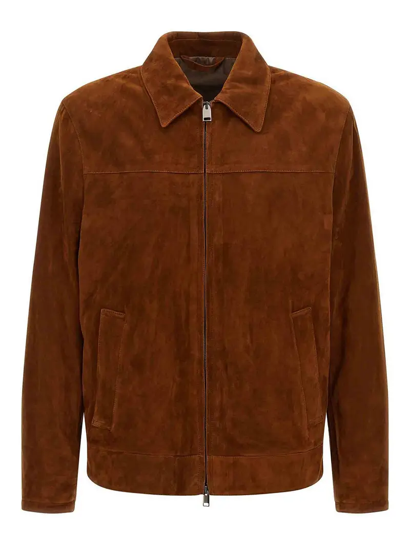 Giubbotto in pelle scamosciata Marrone