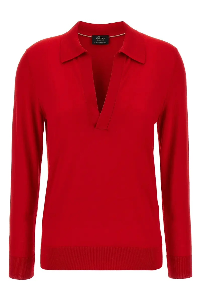 Polo Cashmere E Seta Rosso