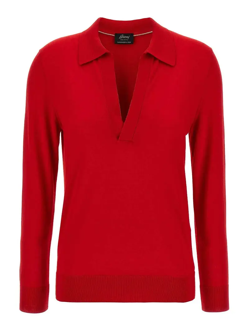 Shirt di cashmere e seta Rosso