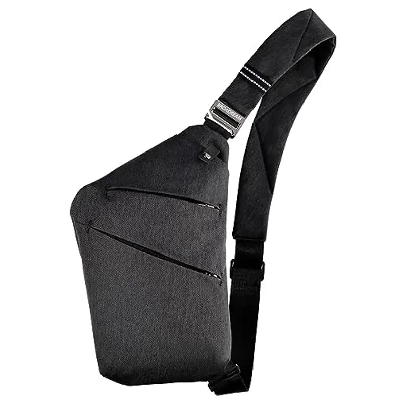 BROADREAM Borsa da Viaggio Antifurto da Uomo Donna, Borsa da Petto Crossbody Multitasche Impermeabile Tasca sul Petto Portatile per ciclismo passeggiate arrampicate