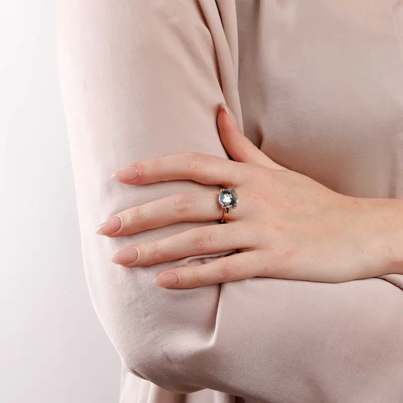 Anello Cocktail Con Topazio - Bronzallure miniatura 2