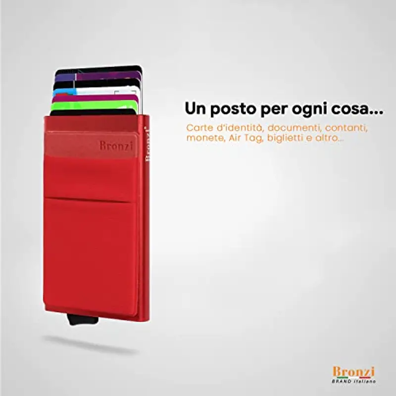 Bronzi Porta carte di credito Uomo Rosso 1597336 miniatura 2