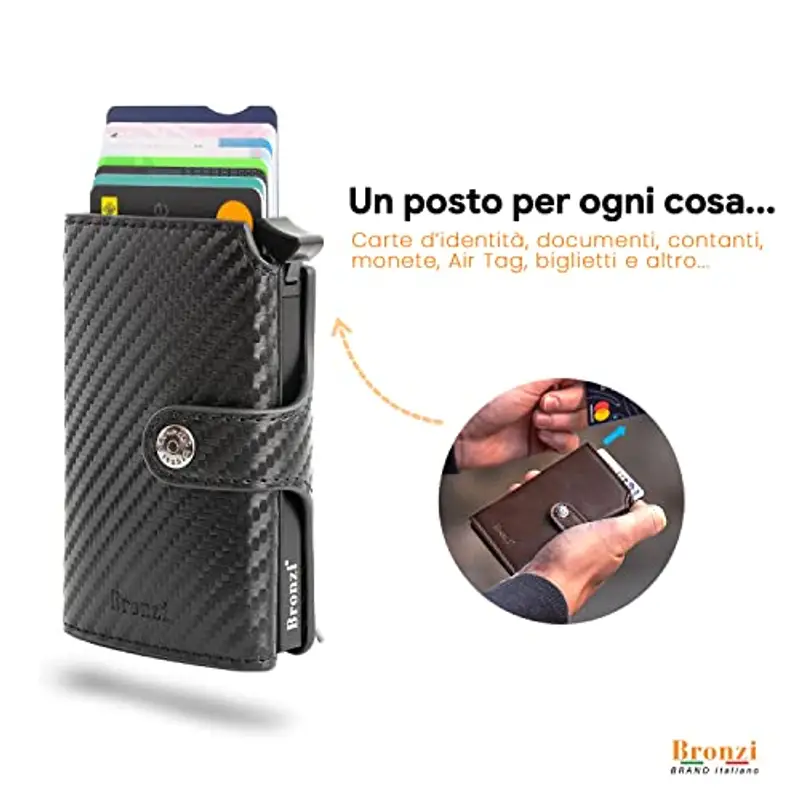 Bronzi Portamonete Uomo Nero 801902 miniatura 2