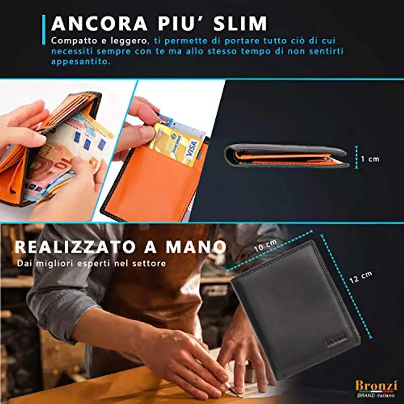 Bronzi Porta carte di credito Uomo Nero 1597309 miniatura 3