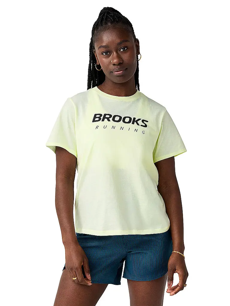 Maglietta da running grafica da donna giallo | XS