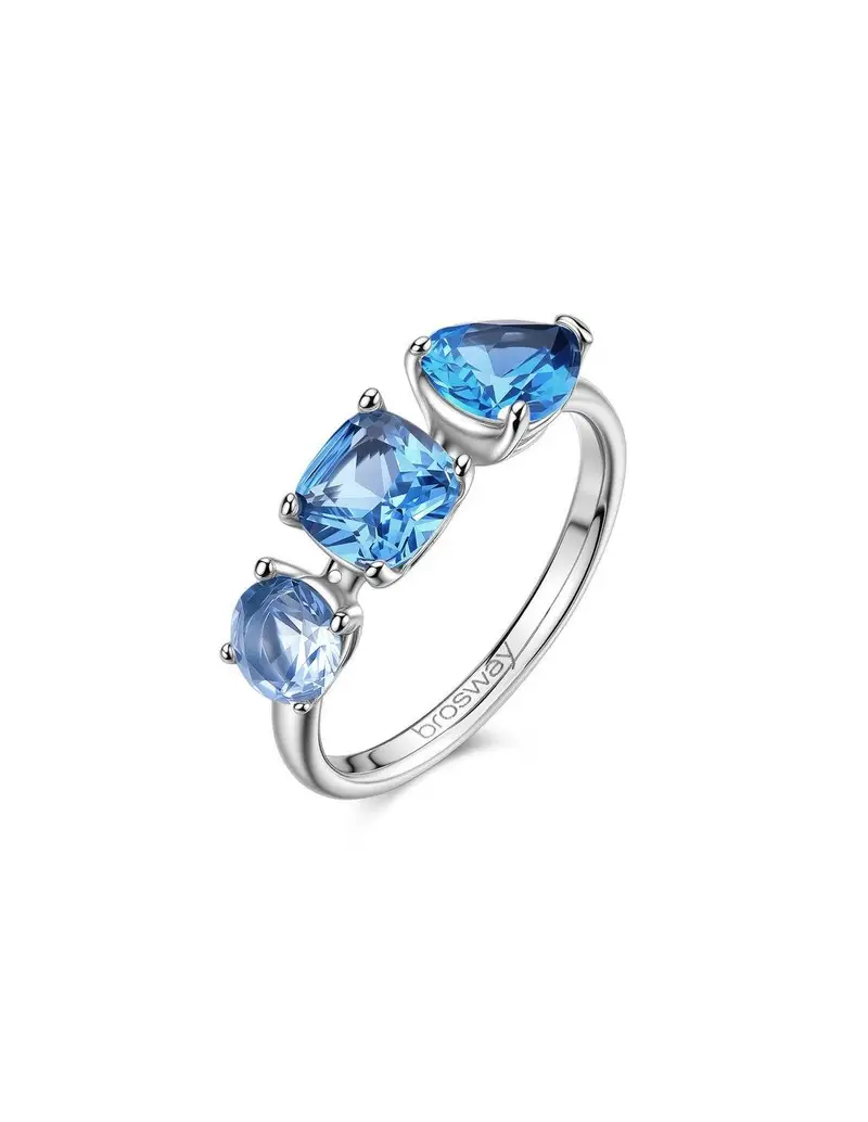 Anello BROSWAY Dreaming in acciaio 316L e cristalli sapphire BIG32B Misura 14