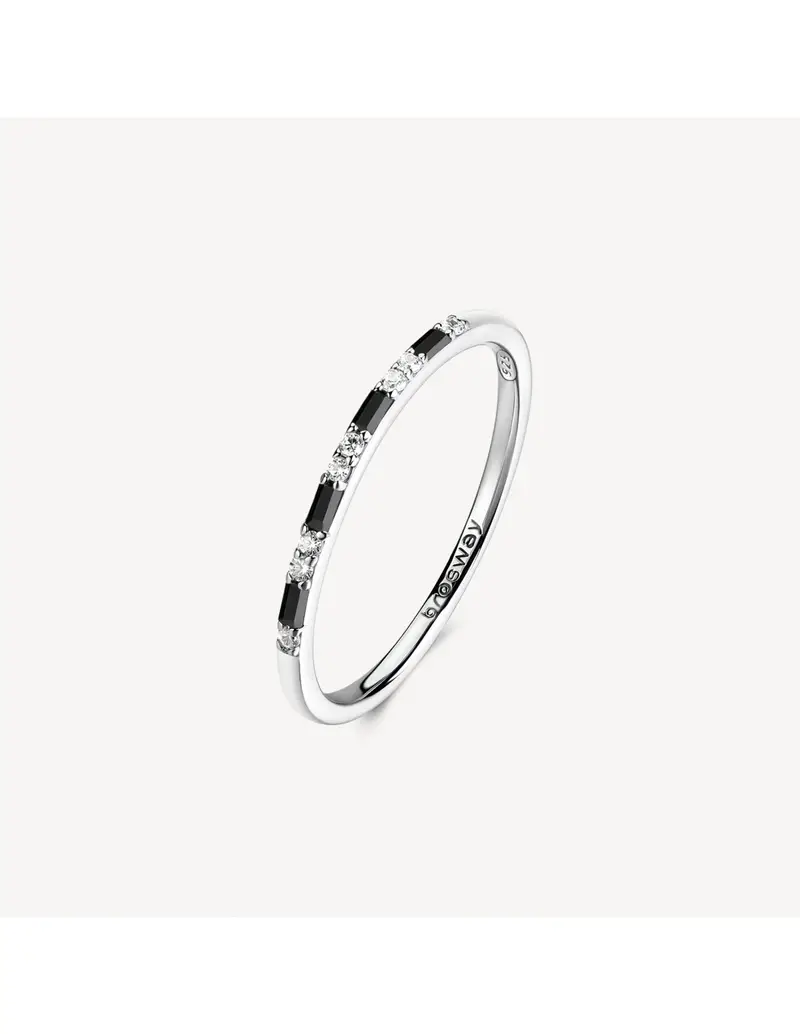 Anello BROSWAY FANCY in argento 925 cristalli bianchi e neri FCL128C Misura 14