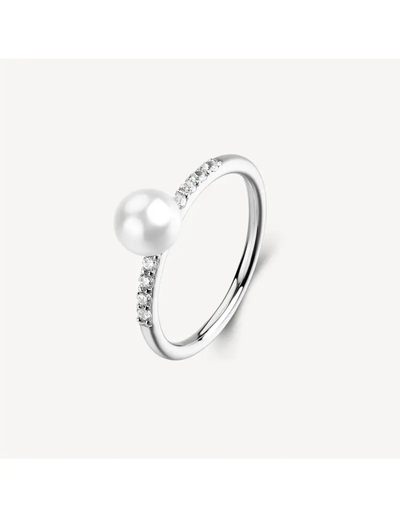 Anello BROSWAY FANCY in argento 925 cristalli bianchi e perla FIW177C Misura 14