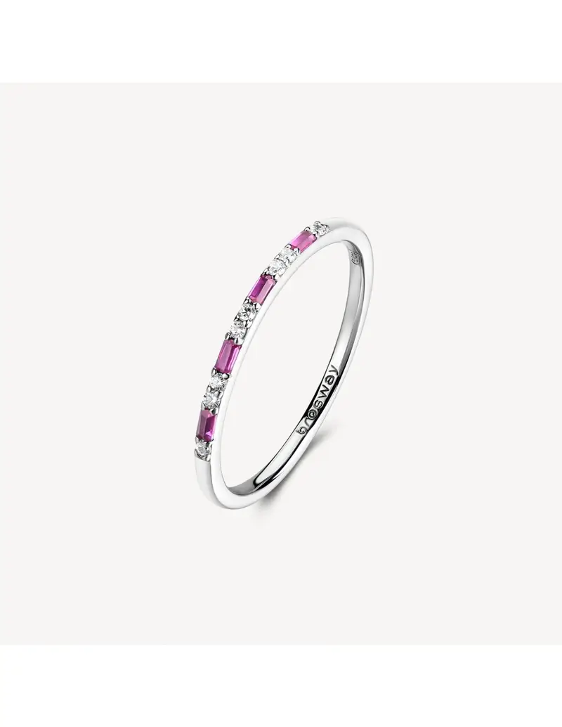 Anello BROSWAY FANCY in argento 925 cristalli bianchi e ruby FPR144D Misura 16