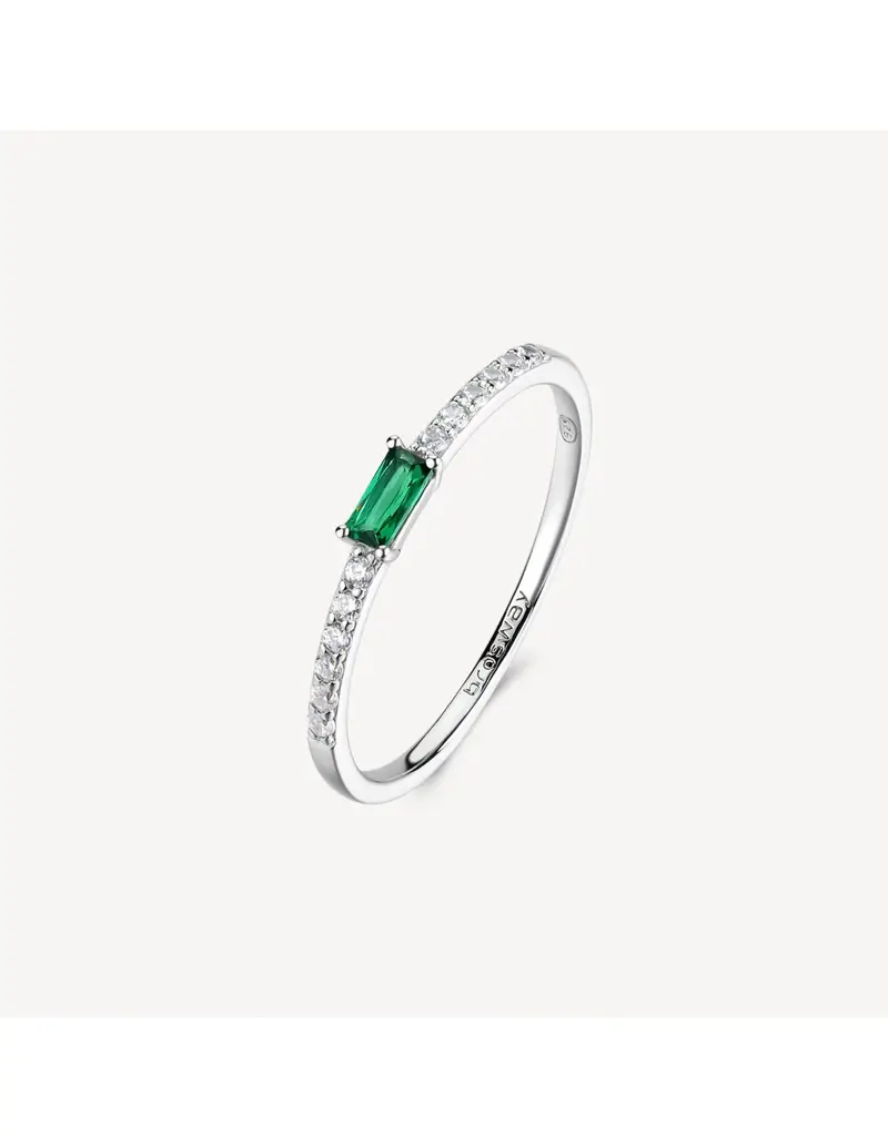 Anello BROSWAY FANCY in argento 925 cristalli bianchi ed emerald FLG148D Misura 16