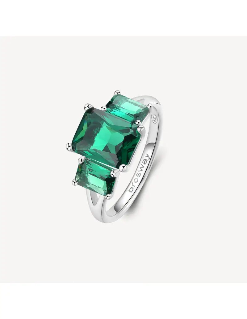 Anello BROSWAY FANCY in argento 925 e 3 cristalli emerald FLG75D Misura 16