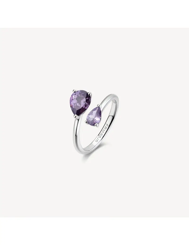 Anello BROSWAY FANCY in argento 925 e cubic zirconia bianchi e amethyst FMP116C Misura 16