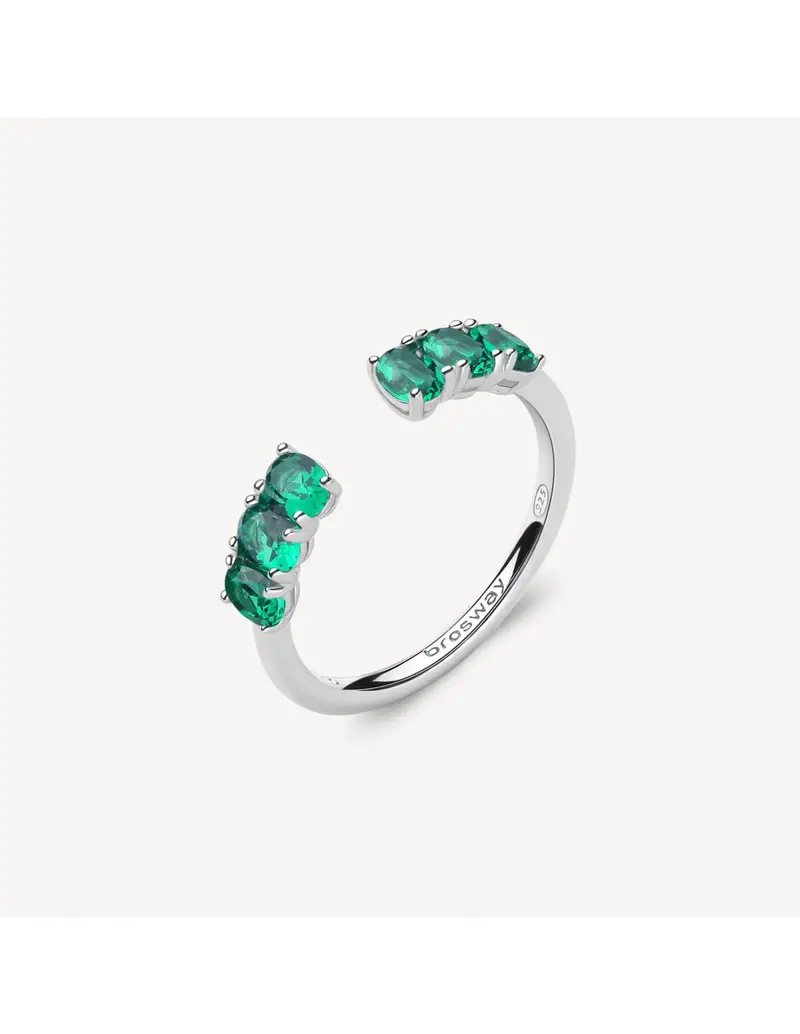 Anello BROSWAY FANCY in argento 925 e cubic zirconia emerald FLG10B Misura 14