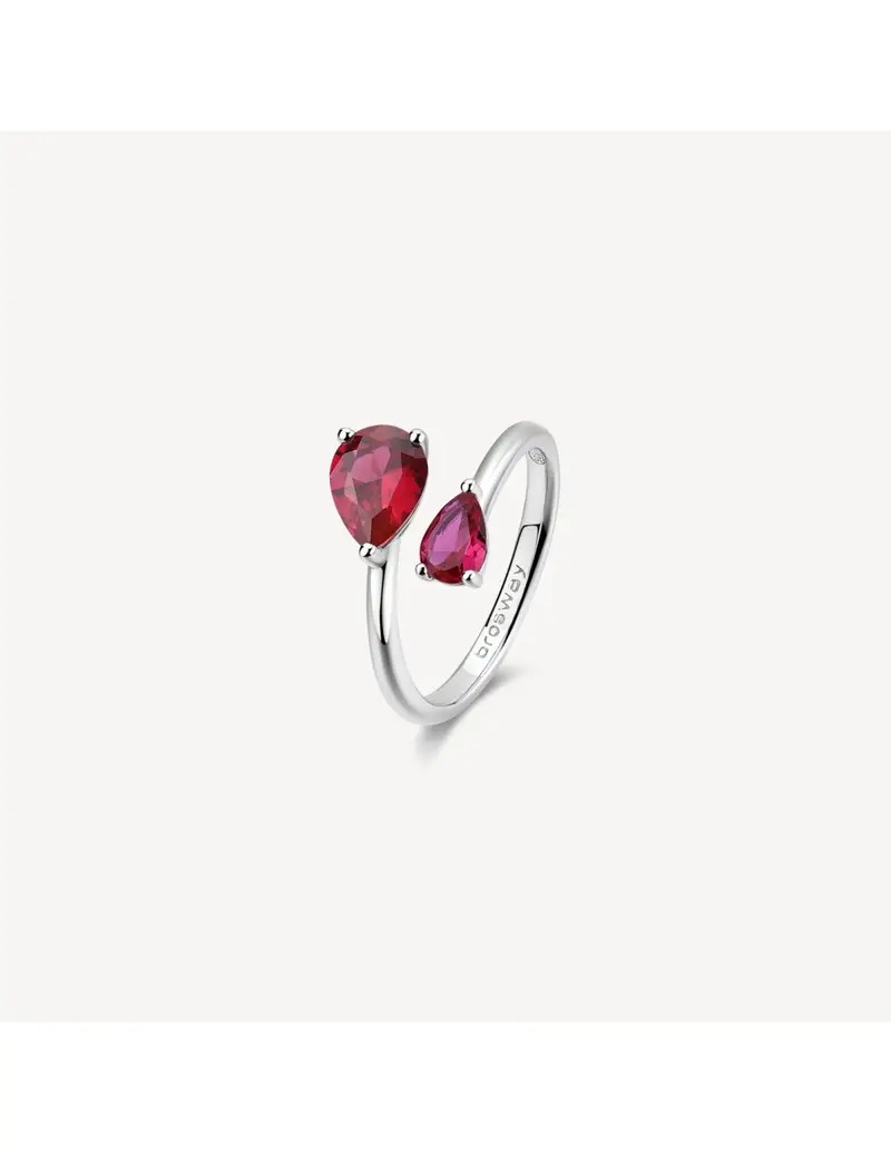 Anello BROSWAY FANCY in argento 925 e cubic zirconia ruby FPR115C Misura 16