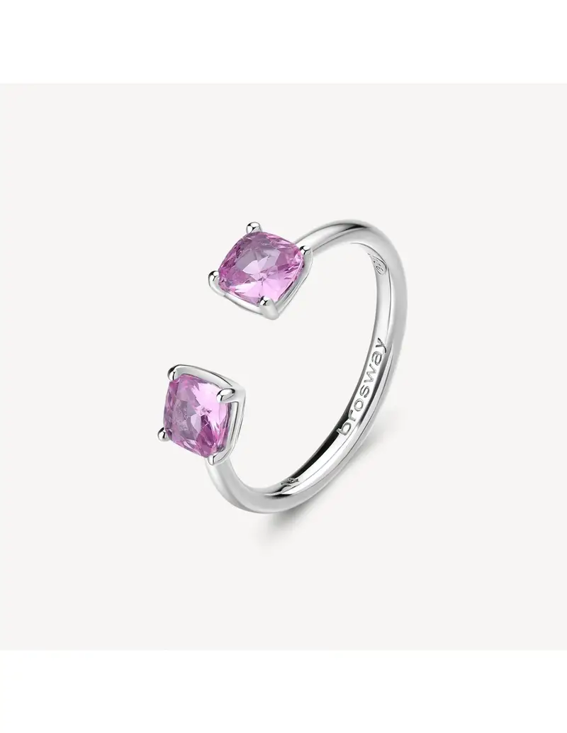 Anello BROSWAY FANCY in argento 925 e cubic zirconia vibrant pink FVP11B Misura 14