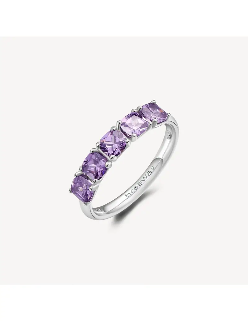 Anello BROSWAY FANCY in argento rodiato 925 e cristalli amethyst FMP24E Misura 18