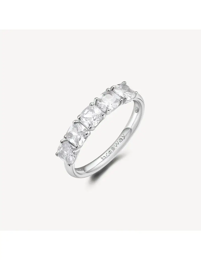 Anello BROSWAY FANCY in argento rodiato 925 e cristalli taglio cushion FIW25F Misura 20