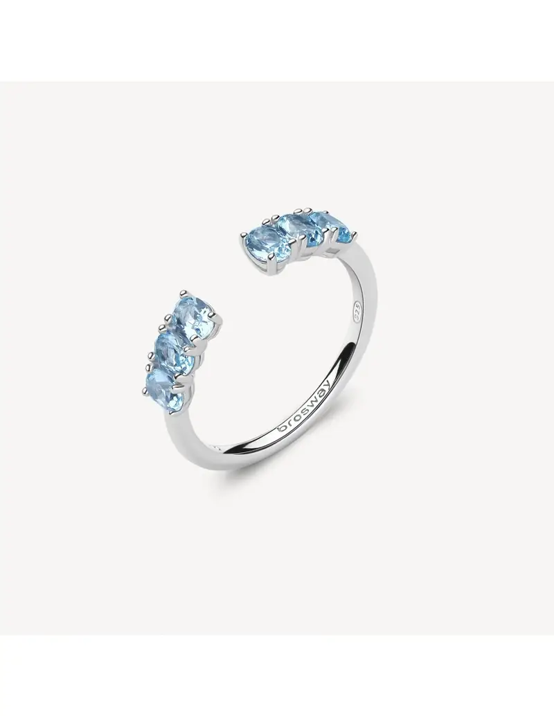 Anello BROSWAY FANCY in argento rodiato 925 e cubic zirconia neri light sapphire FCL13B Misura 14