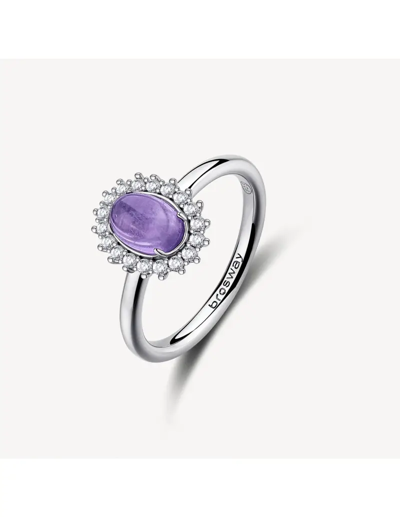 Anello Kate BROSWAY FANCY in argento 925 ametista e cristalli FMP130C Misura 14