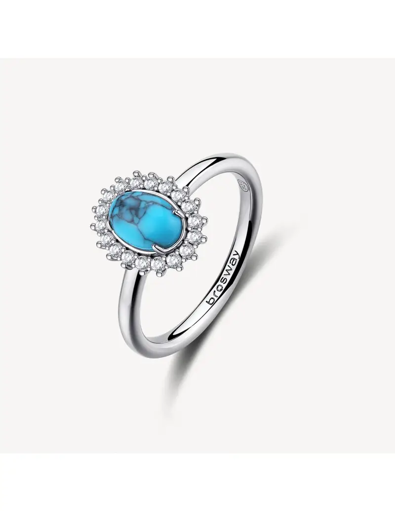 Anello Kate BROSWAY FANCY in argento 925 turchese e cristalli FCL123D Misura 16