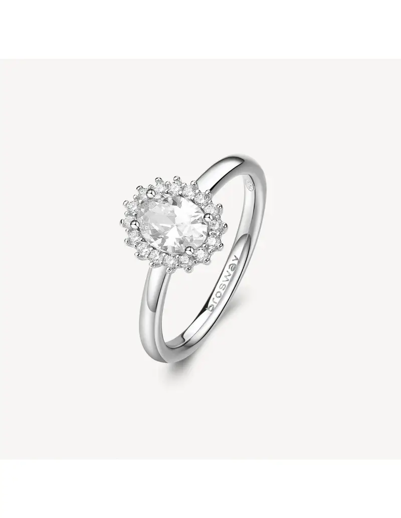 Anello Kate BROSWAY FANCY in argento rodiato 925 e cubic zirconia bianchi FIW79C Misura 14