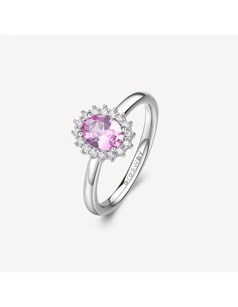 Anello Kate BROSWAY FANCY in argento rodiato 925 e cubic zirconia light ruby e bianchi FVP73C Misura 14