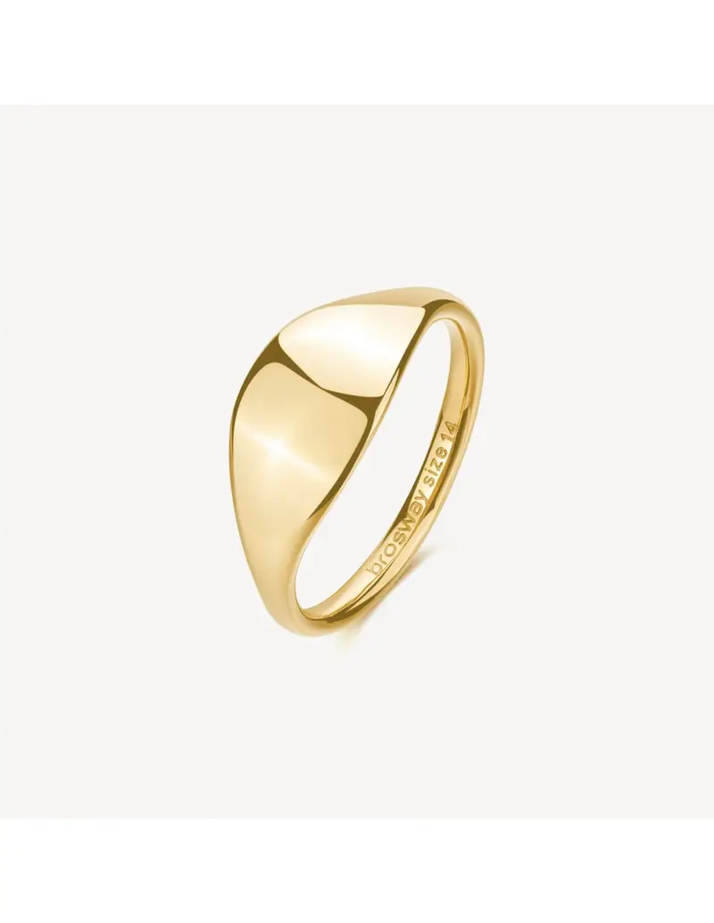 Anello sigillo BROSWAY Essential in Acciaio 316L dorato BNL120B Misura 14