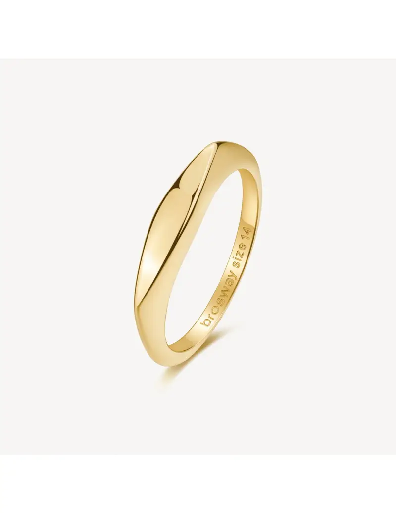 Anello sigillo BROSWAY Essential in Acciaio 316L dorato BNL122B Misura 14