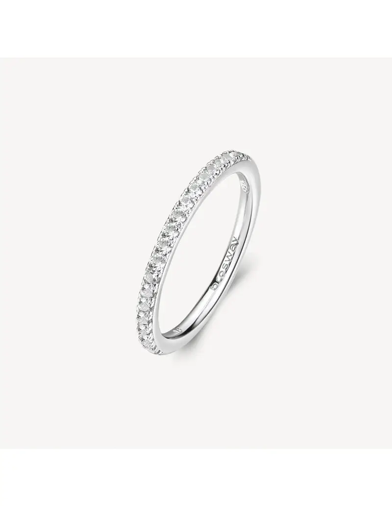 Anello veretta BROSWAY FANCY in argento rodiato 925 e cubic zirconia bianchi FIW74E Misura 18