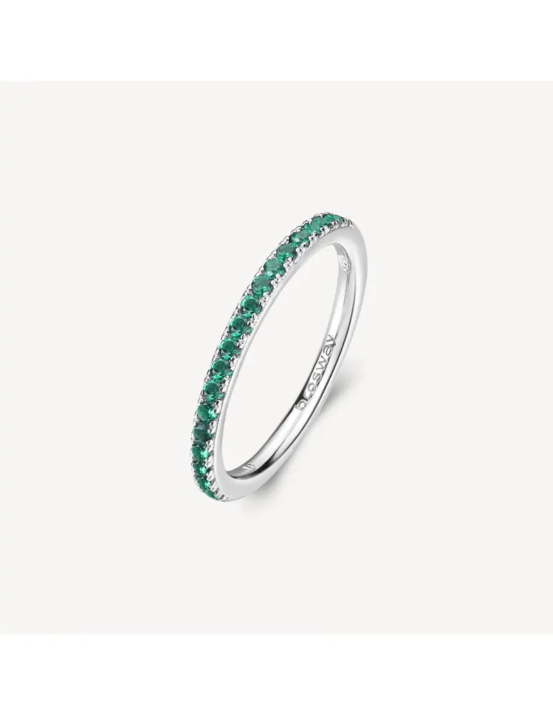 Anello veretta BROSWAY FANCY in argento rodiato 925 e cubic zirconia emerald FLG65D Misura 16