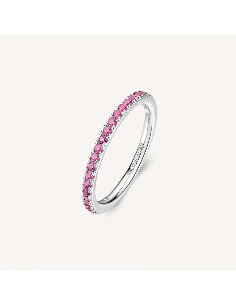 Anello veretta BROSWAY FANCY in argento rodiato 925 e cubic zirconia ruby FPR69D Misura 16