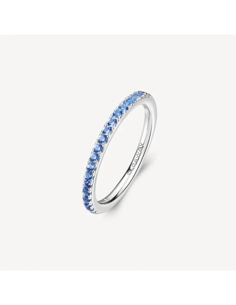 Anello veretta BROSWAY FANCY in argento rodiato 925 e cubic zirconia sapphire FFB65D Misura 16