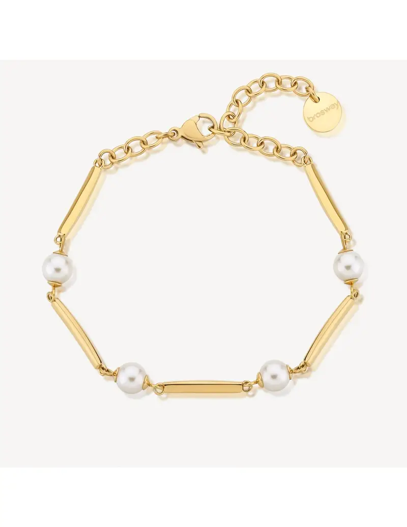 Bracciale BROSWAY AFFINITY BFF165 in acciaio 316L dorato e perle