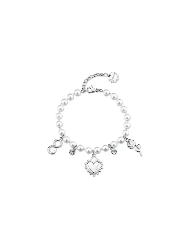 Bracciale BROSWAY Chakra Amore in acciaio 316L con Cuore e Perle BHKB279