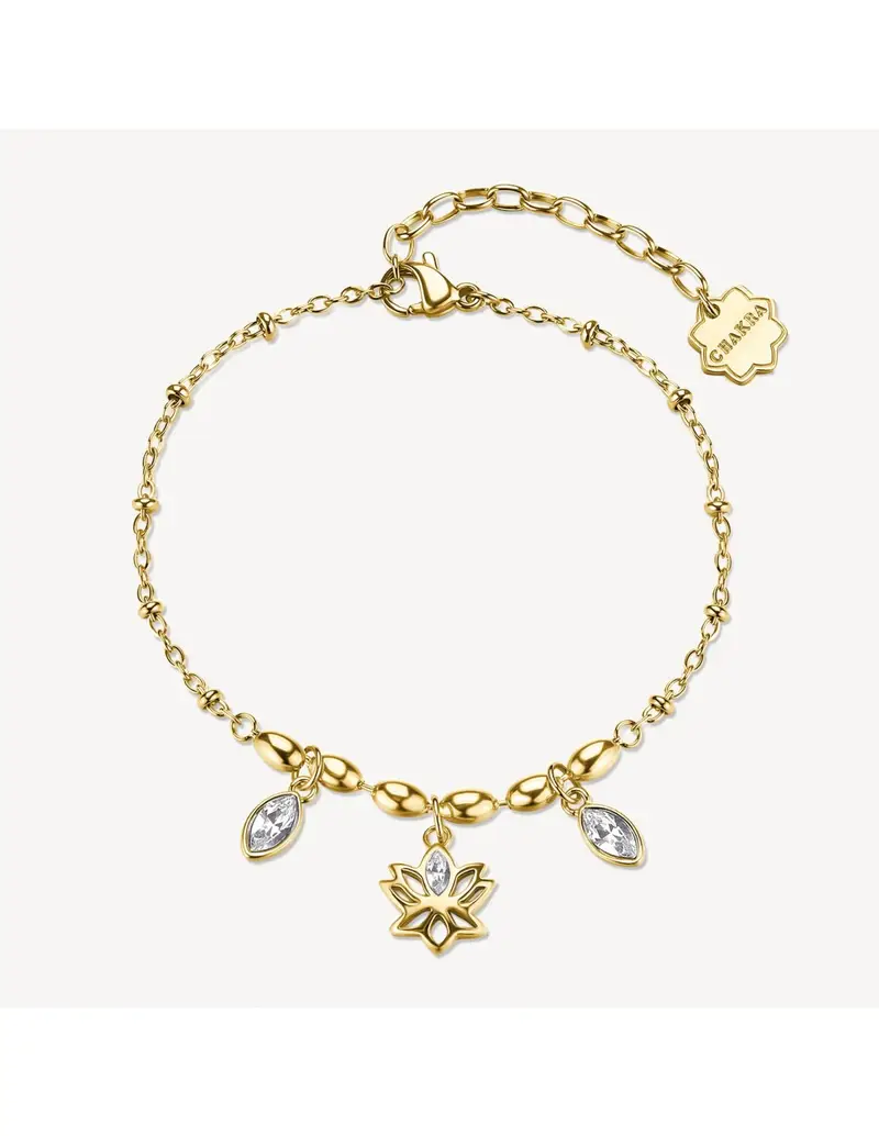 Bracciale BROSWAY Chakra Mistici in acciaio 316L dorato e Fiore di Loto BHKB260
