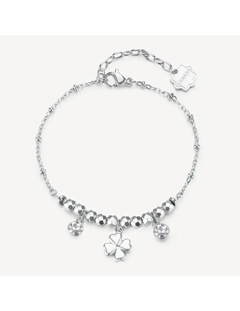 Bracciale BROSWAY Chakra Portafortuna in acciaio 316L e Quadrifoglio BHKB265