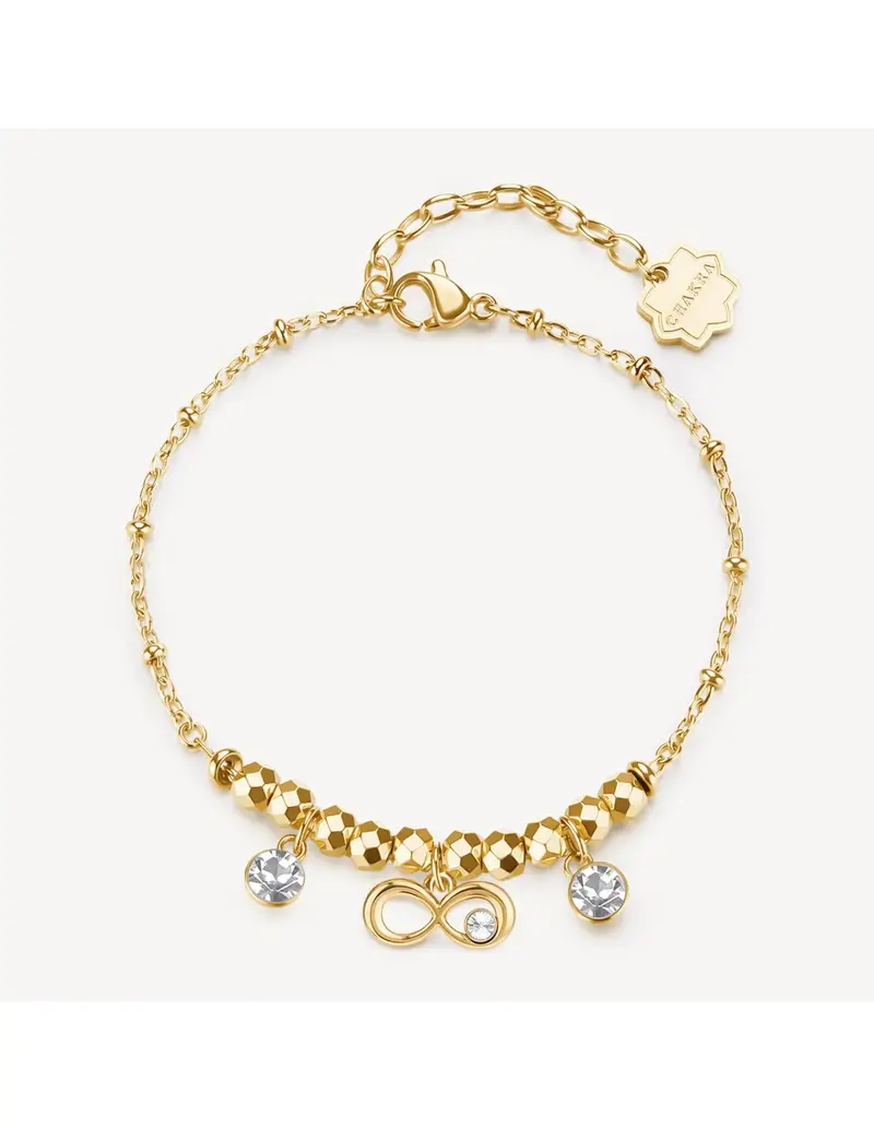 Bracciale BROSWAY Chakra Simboli in acciaio 316L dorato e Infinito BHKB262