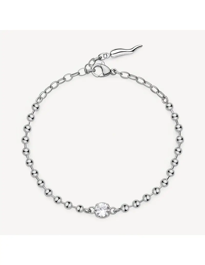 Bracciale BROSWAY DESIDERI In acciaio 304 BEI082 con cristallo e pendente cornetto