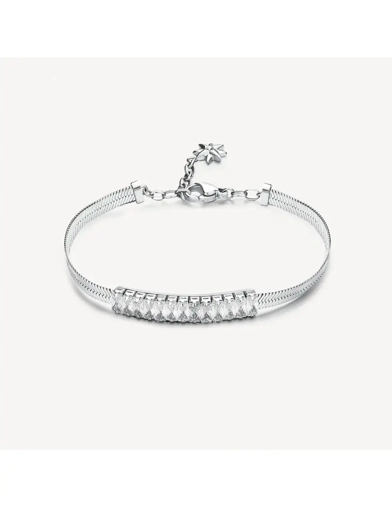 Bracciale BROSWAY DESIDERI In acciaio 304 BEI087 Catena Snake e Cristalli White