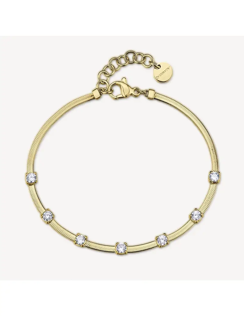 Bracciale BROSWAY Dreaming in acciaio 316L dorato e cristalli BIG15